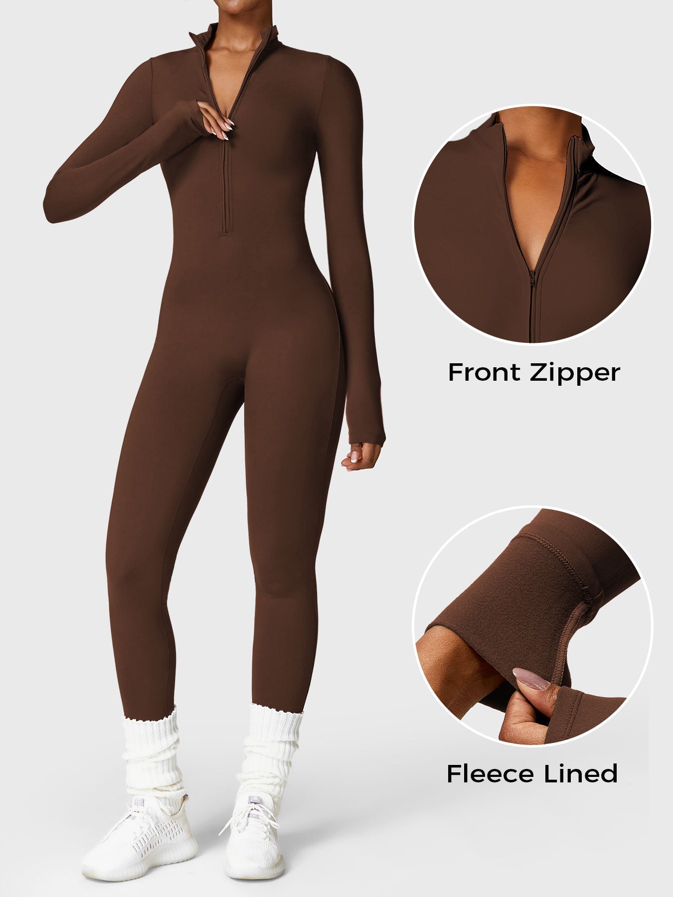 Stilla | Langærmet Zip up Jumpsuit
