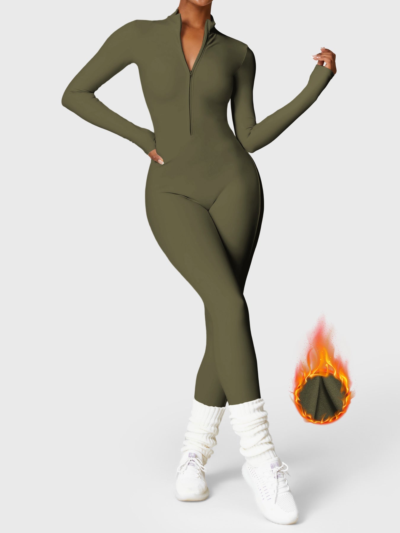 Stilla | Langærmet Zip up Jumpsuit