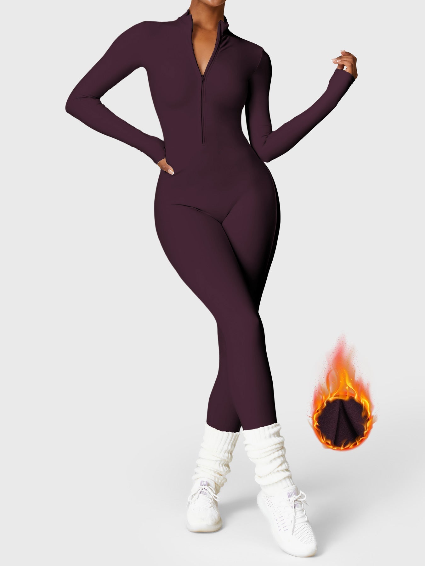 Stilla | Langærmet Zip up Jumpsuit