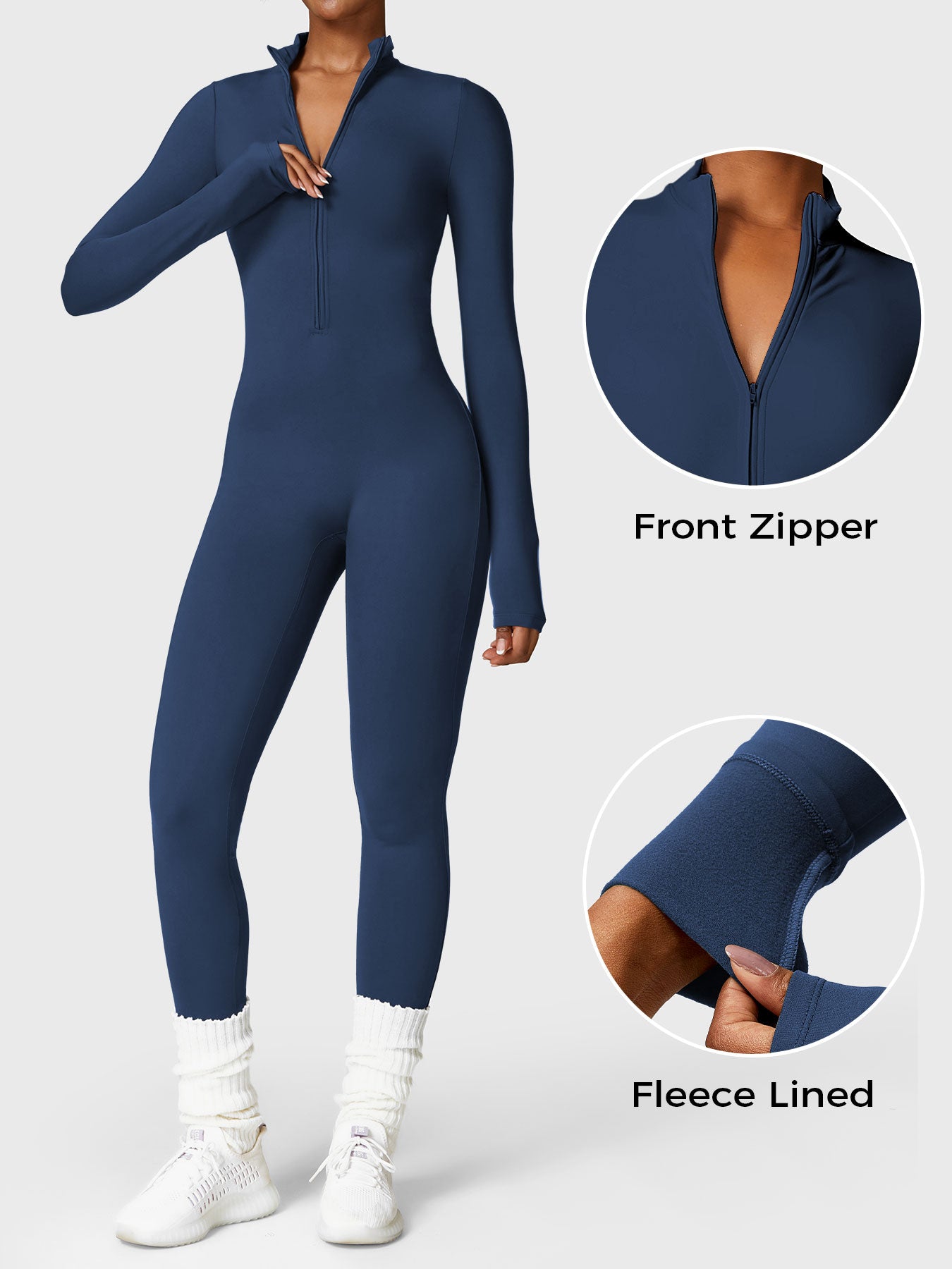 Stilla | Langærmet Zip up Jumpsuit