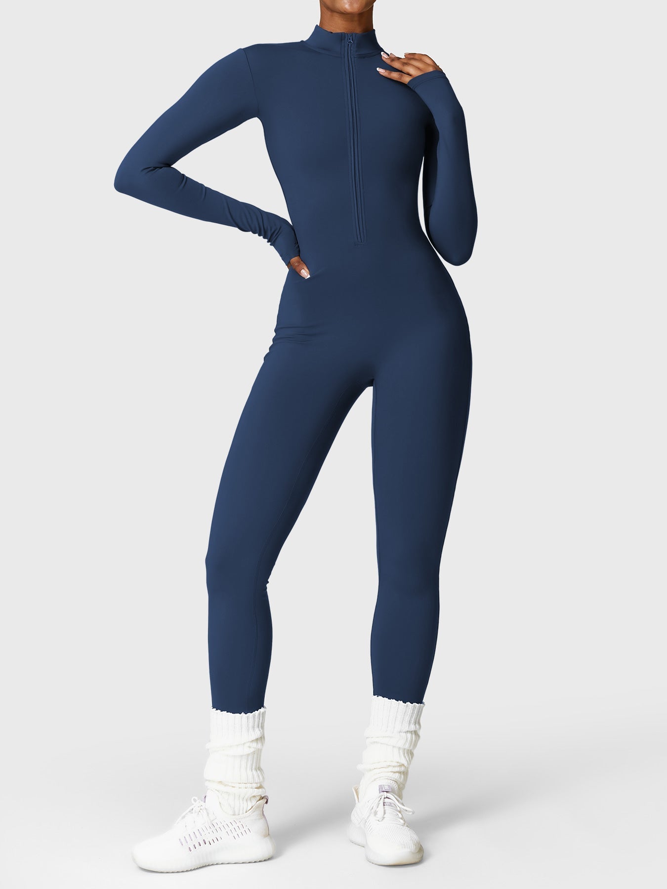 Stilla | Langærmet Zip up Jumpsuit