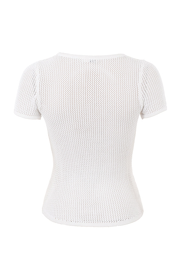 Stilla | Hvid Strik Top Med Mini Nederdel