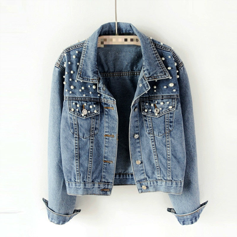 Stilla Exclusive Lina denimjakke | Denimfavorit med stilfuld perledekoration