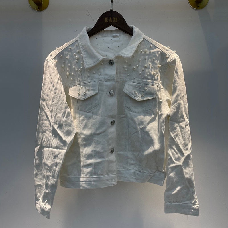 Stilla Exclusive Lina denimjakke | Denimfavorit med stilfuld perledekoration