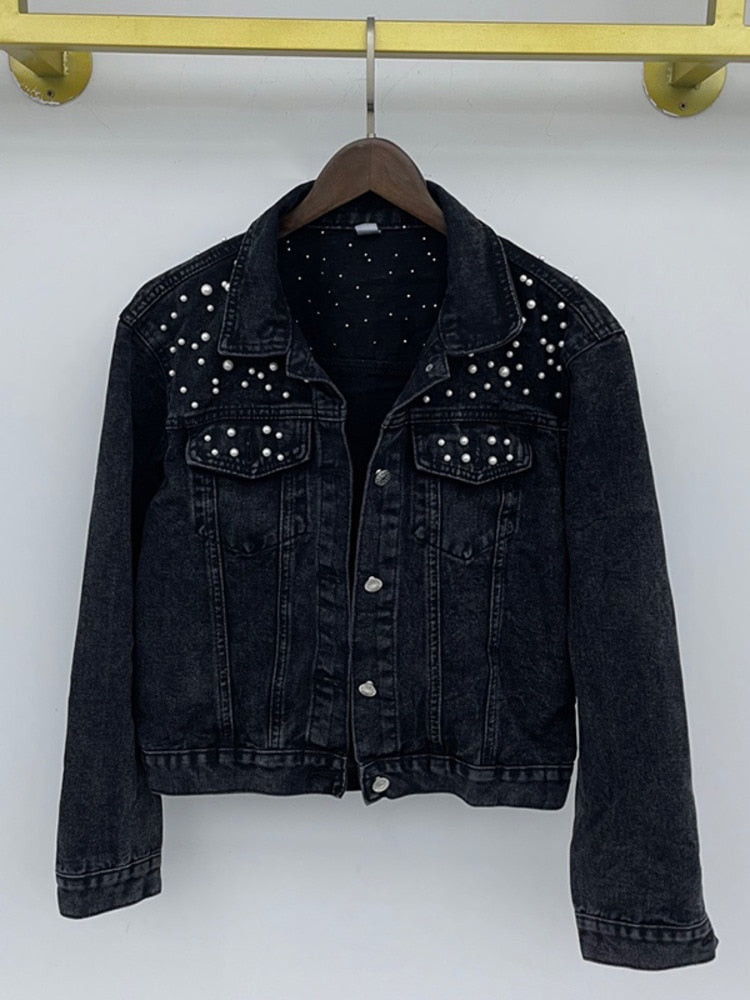 Stilla Exclusive Lina denimjakke | Denimfavorit med stilfuld perledekoration