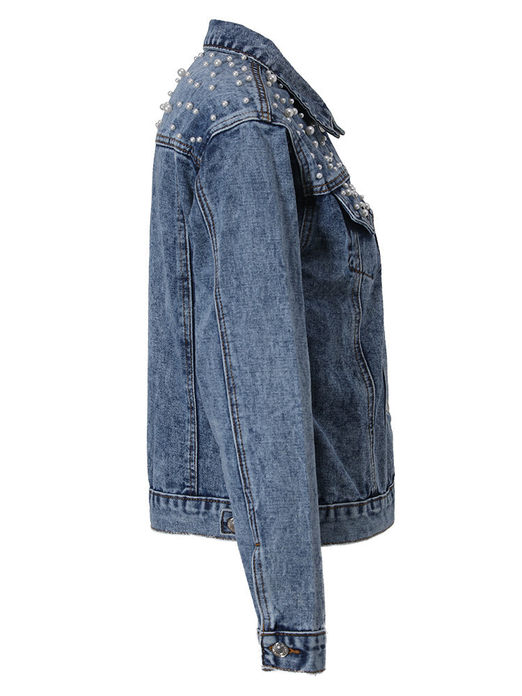 Stilla Exclusive Lina denimjakke | Denimfavorit med stilfuld perledekoration