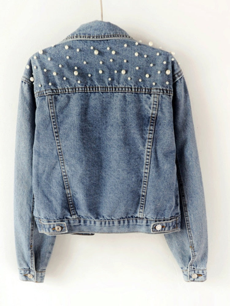 Stilla Exclusive Lina denimjakke | Denimfavorit med stilfuld perledekoration