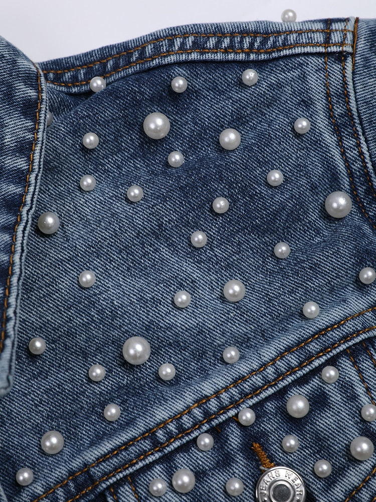 Stilla Exclusive Lina denimjakke | Denimfavorit med stilfuld perledekoration