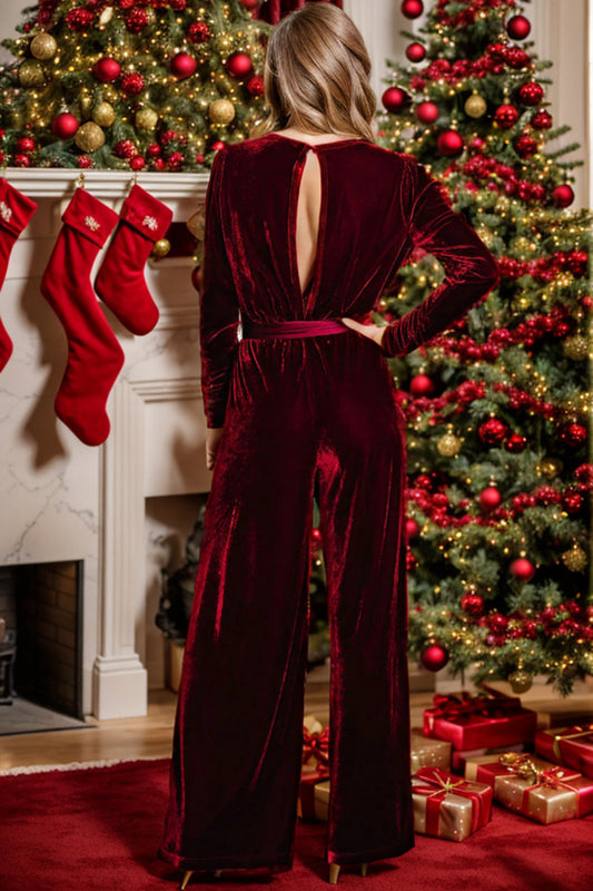 Stilla | Talje Langærmet Bred Ben Jumpsuit
