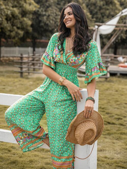 Stilla | Surplice Flatter Ærme Jumpsuit