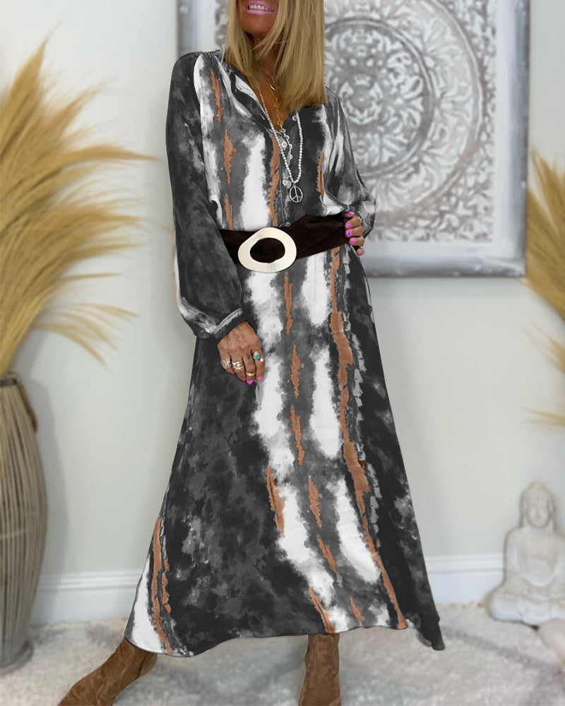Stilla | Dame Elegant Kjole Med Print