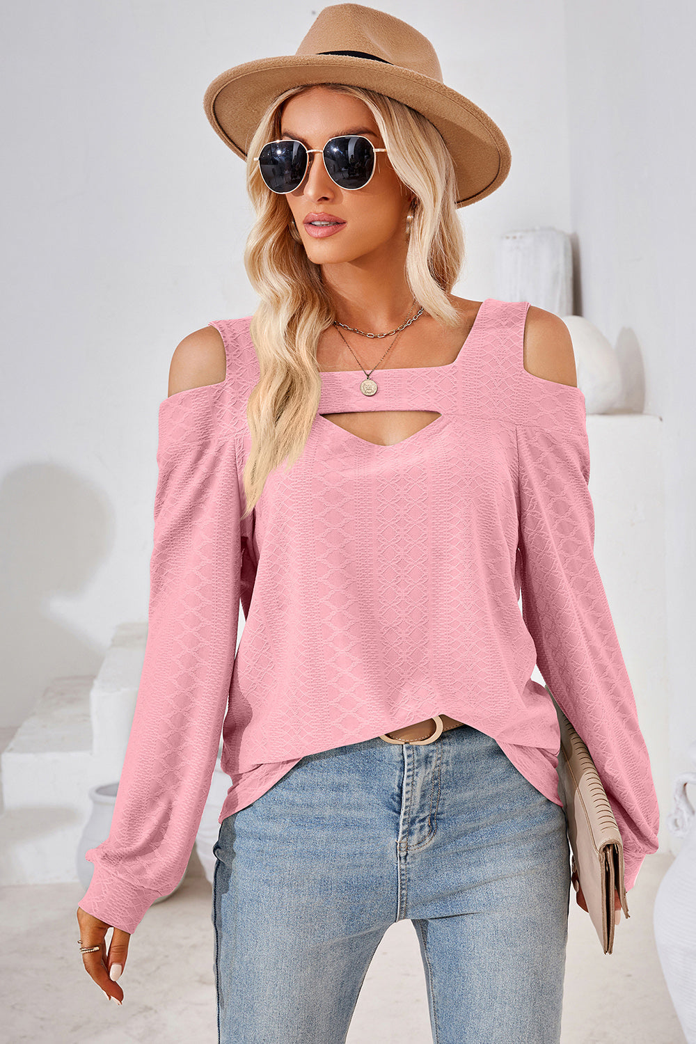 Stilla | Square Neck Cold Shoulder T-shirt