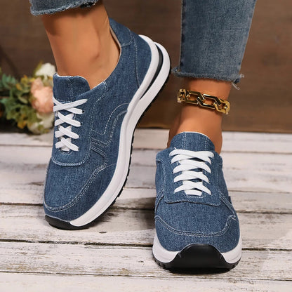 Stilla | Stilfulde Denim Platform Sneakers til Kvinder