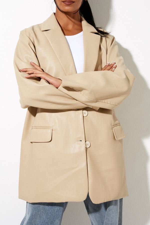 Stilla | Bershka Oversized Blazer I Kunstlæder