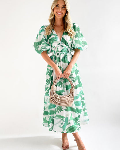 Stilla | Lange V-Udskæring Kjoler Med Pufærmer