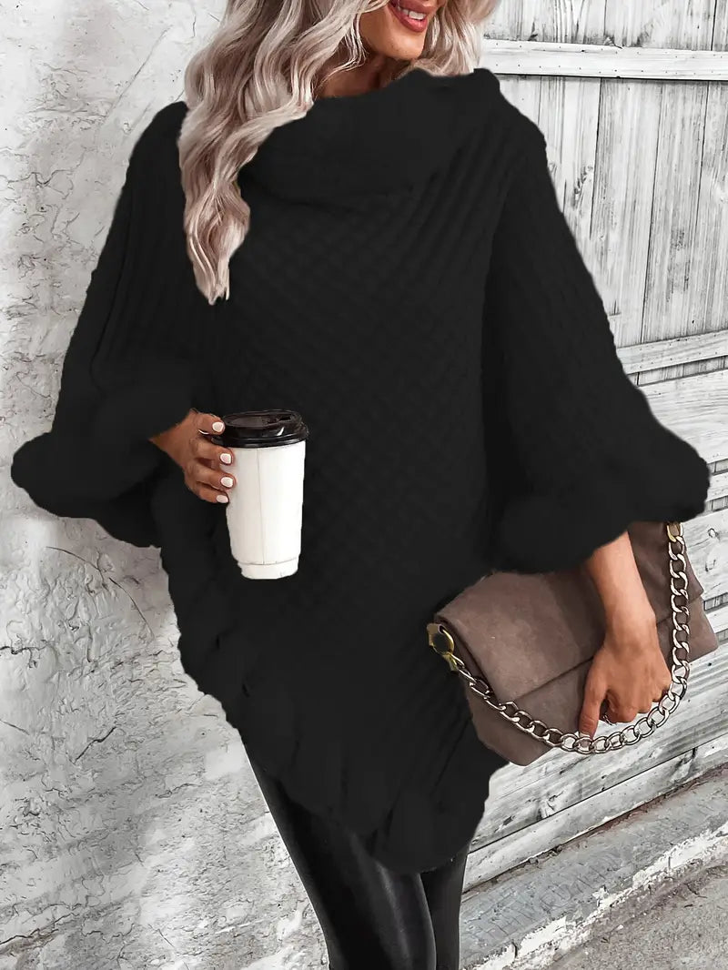 Stilla | Striktrøje Poncho-stil