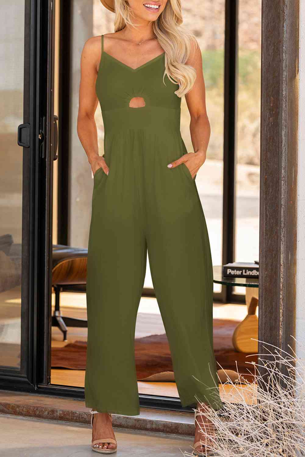 Stilla | Spaghetti Strap Bred Benet Jumpsuit