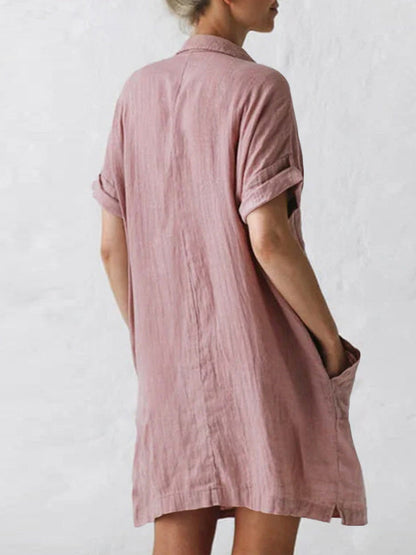 Stilla | Damekjoler Klap Kortærmet Lomme Skjortekjole