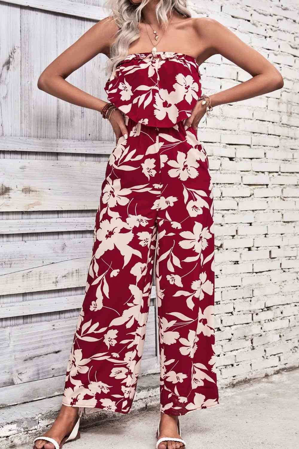 Stilla | Strapless Wide Leg Jumpsuit