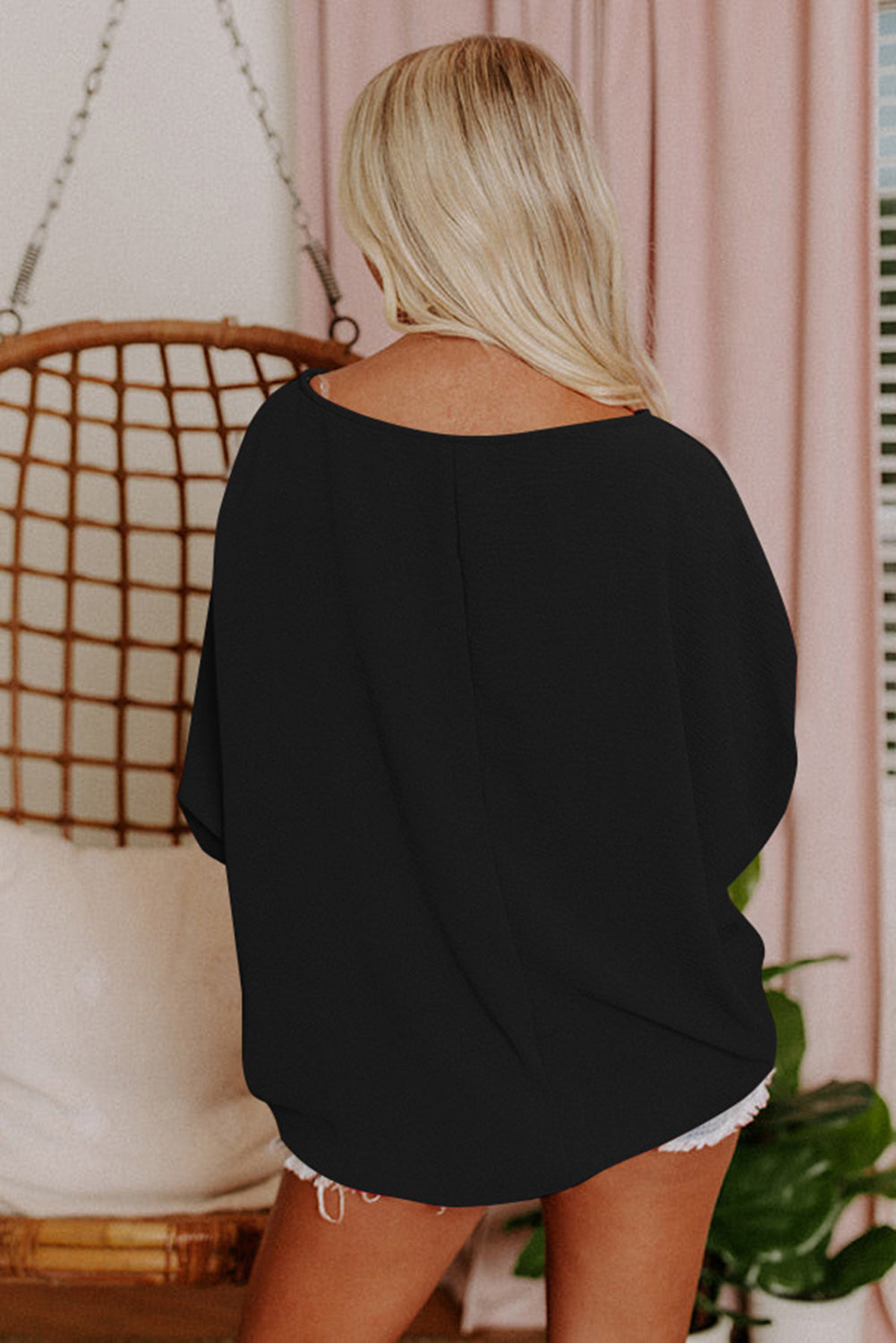 Stilla | Smocked Wrist Shift Blouse Top