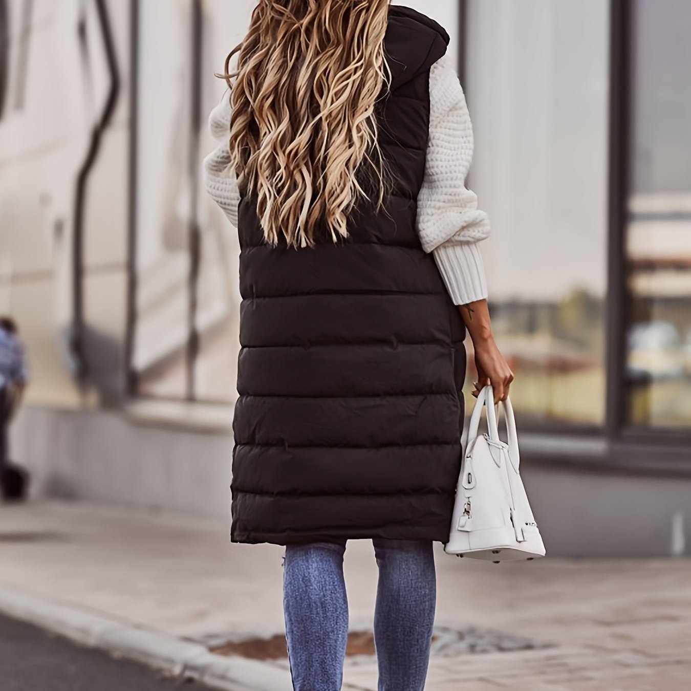 Stilla | Lang polstret vest - Med hætte & uden ærmer