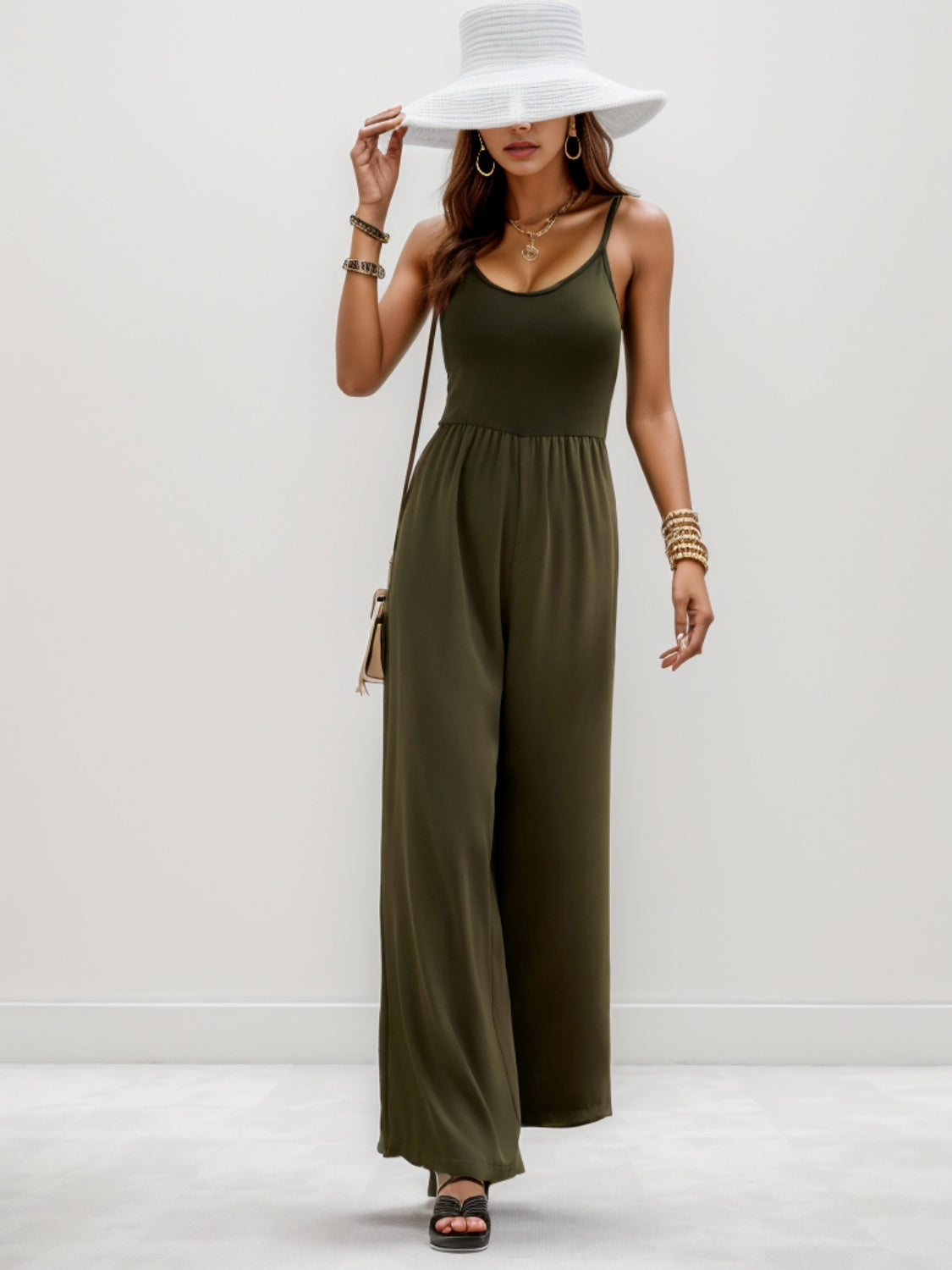 Stilla | Neck Spaghetti Strop Bred Ben Jumpsuit