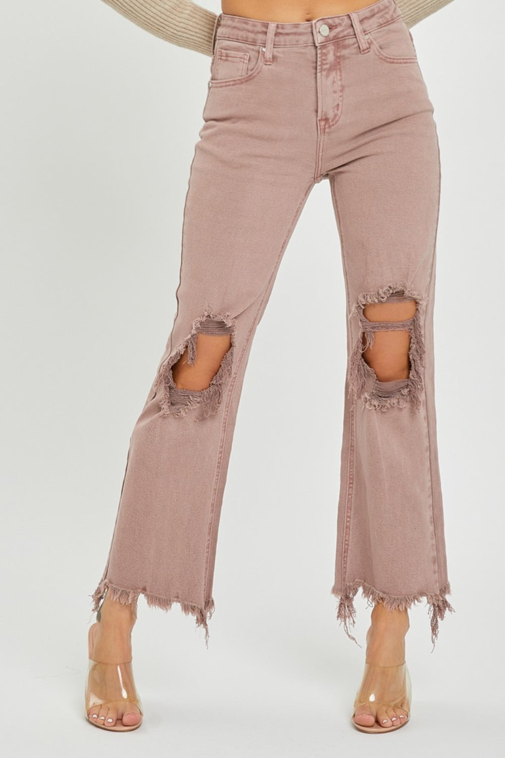 Stilla | Distressed Ankel Bootcut Jeans
