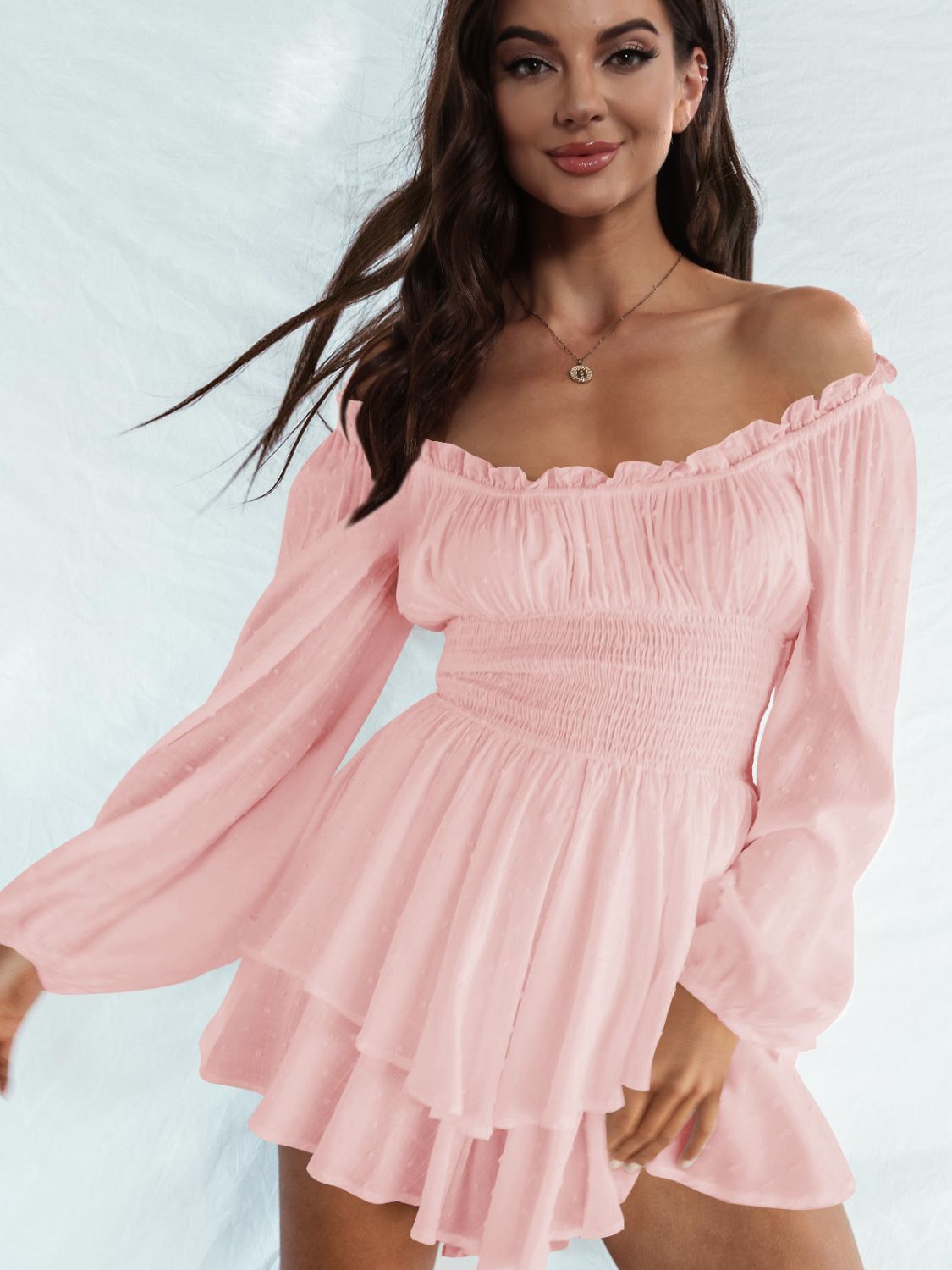 Stilla | Skulder Smocked Talje Romper