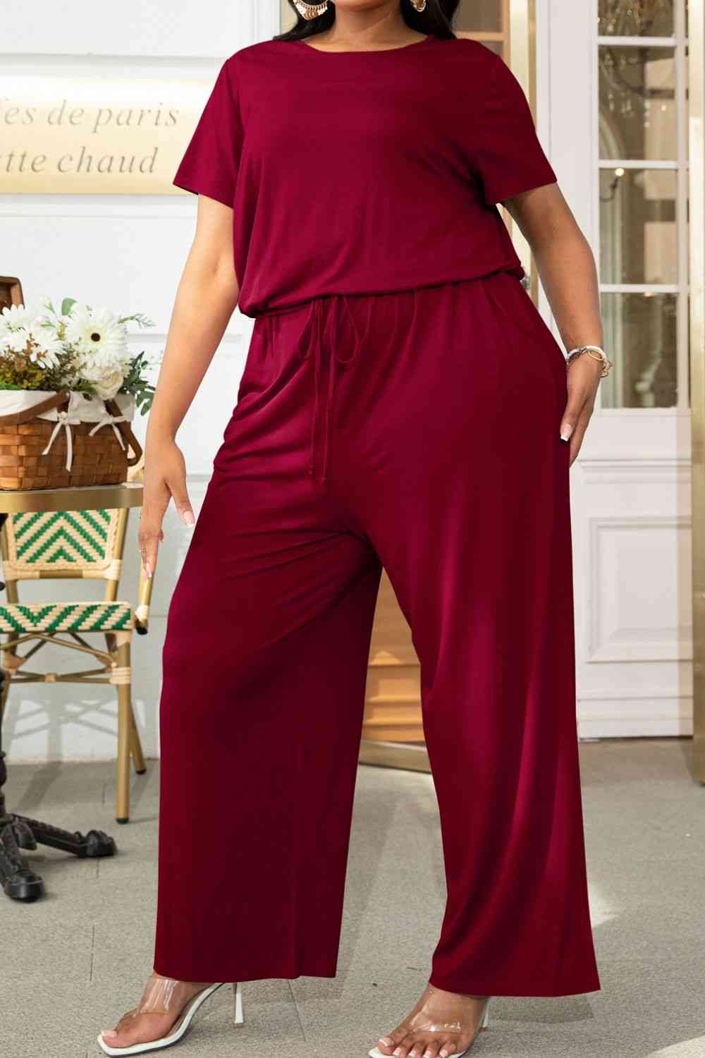Stilla | Størrelse Drawstring Waist Kortærmet Jumpsuit
