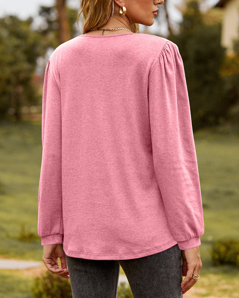 Stilla | Lette langærmede bluser med V-udskæring