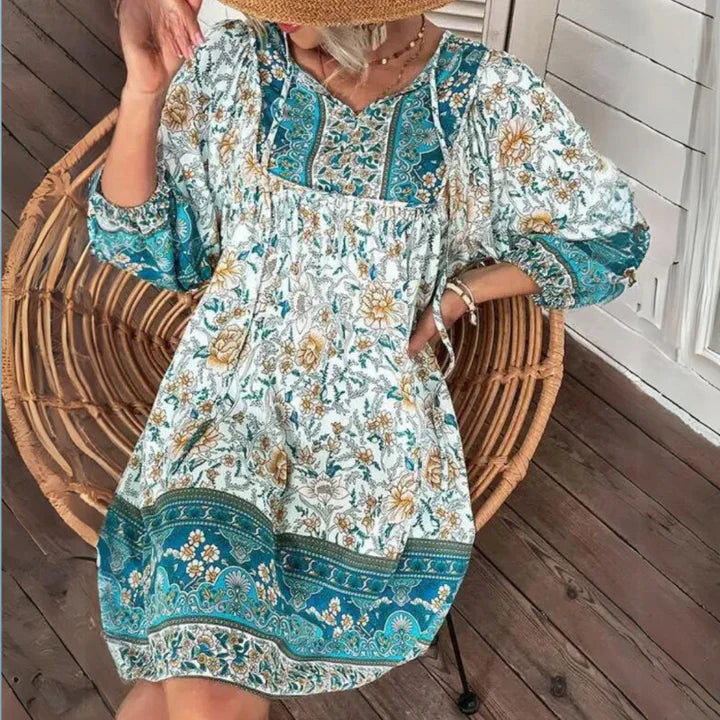 Stilla | Boho Blomster Maxi Kjole