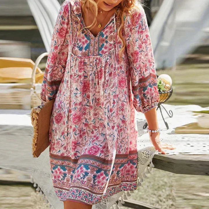 Stilla | Boho Blomster Maxi Kjole
