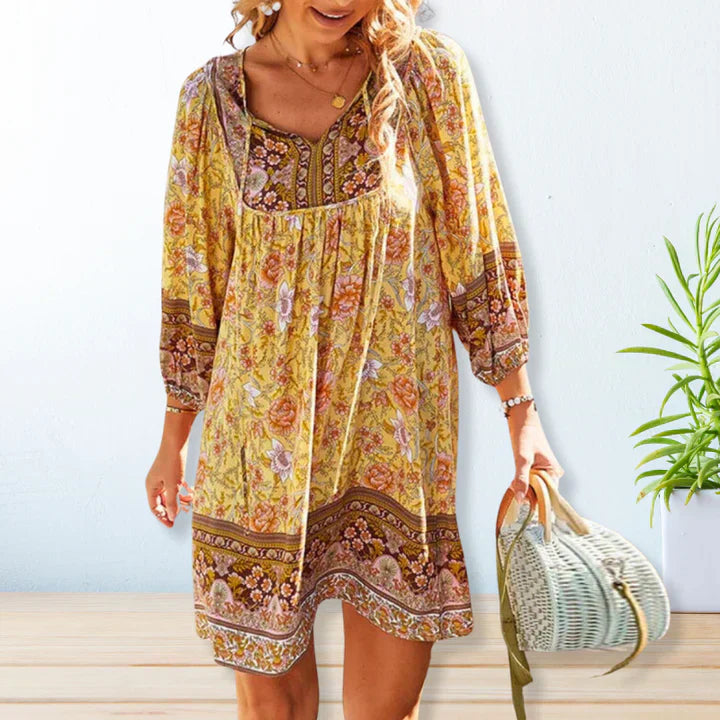 Stilla | Boho Blomster Maxi Kjole