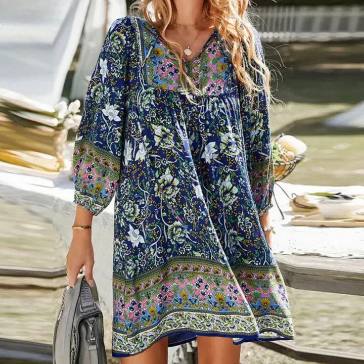 Stilla | Boho Blomster Maxi Kjole