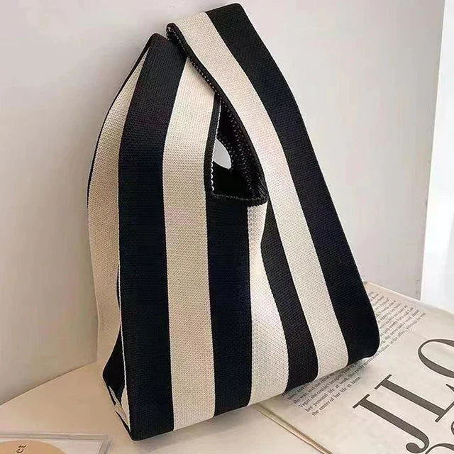 Stilla | Chic Stribet Canvas Tote Taske