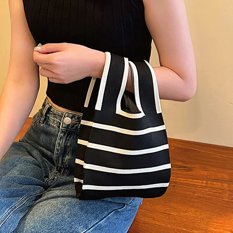 Stilla | Chic Stribet Canvas Tote Taske