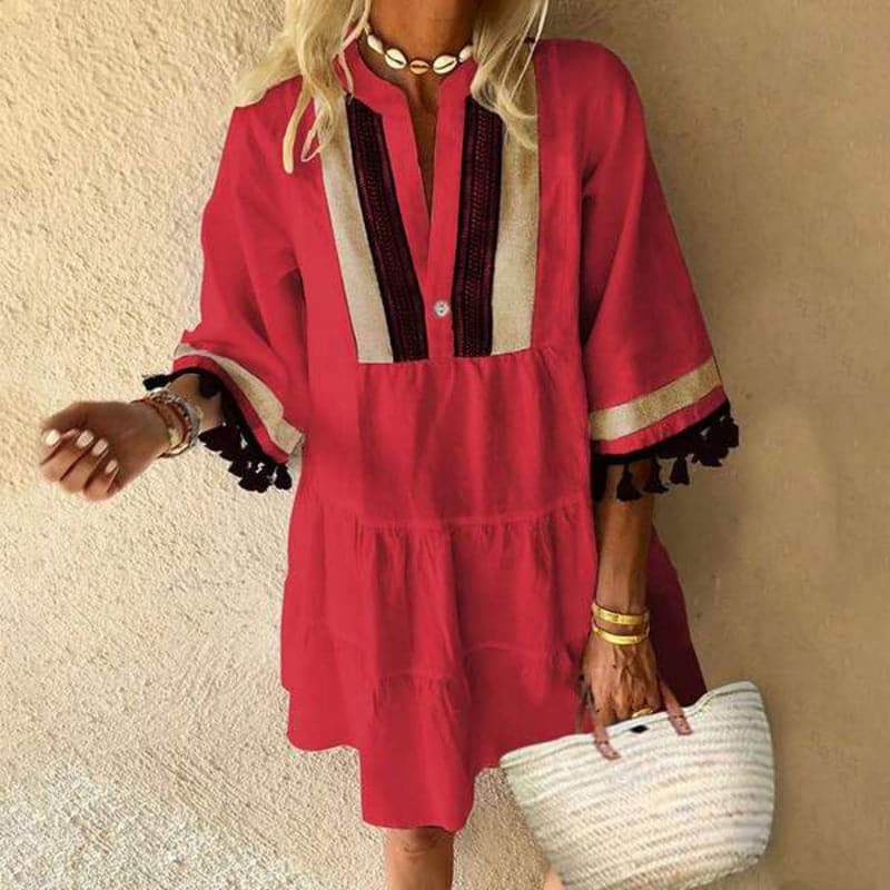 Stilla | Bohemian Glimmerkjole Med Volanter