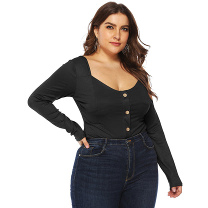 Femme Langærmet-Button-Down-Bodysuit Stilla