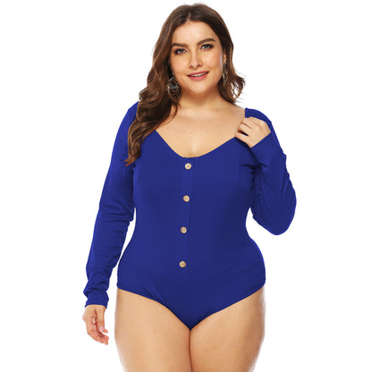 Femme Langærmet-Button-Down-Bodysuit Stilla