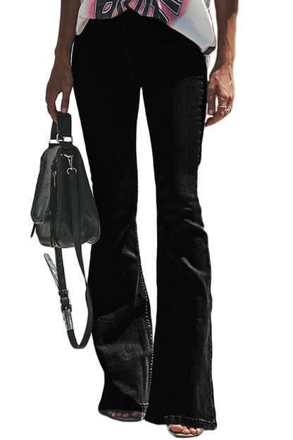 Dame flared jeans med høj talje og sportiv pasform Stilla