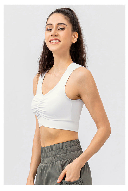 Stilla | Strength Yoga Bh Stødsikker Éntal Nude Feel Plisseret Fitness Vest Til Kvinder