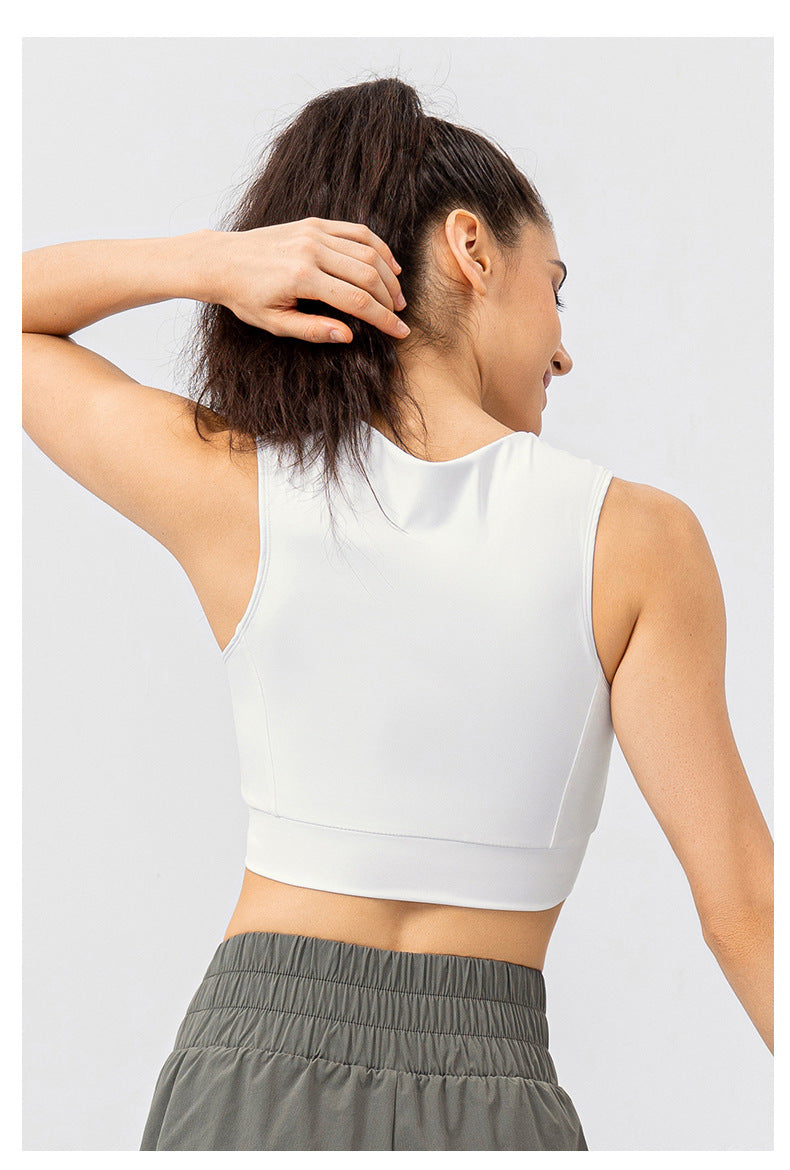 Stilla | Strength Yoga Bh Stødsikker Éntal Nude Feel Plisseret Fitness Vest Til Kvinder