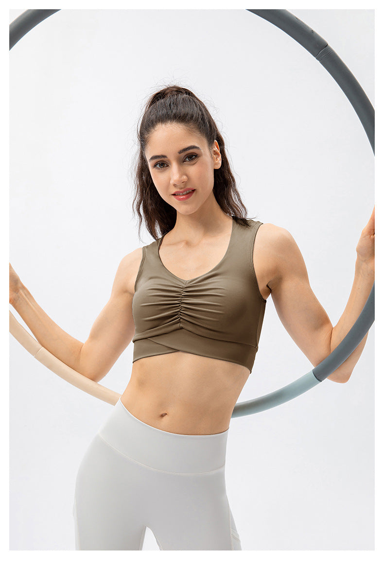 Stilla | Strength Yoga Bh Stødsikker Éntal Nude Feel Plisseret Fitness Vest Til Kvinder