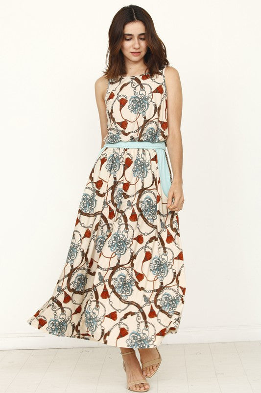 Stilla | Kædestens Frynse Print Kort Jumpsuit