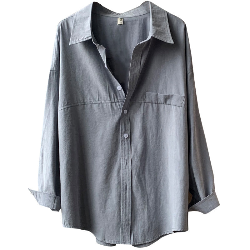 Dame afslappet skjorte med oversize snit og brystlomme Stilla