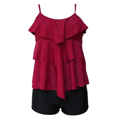 Dame badedragt med voluminøst flæsedesign og shorts Stilla