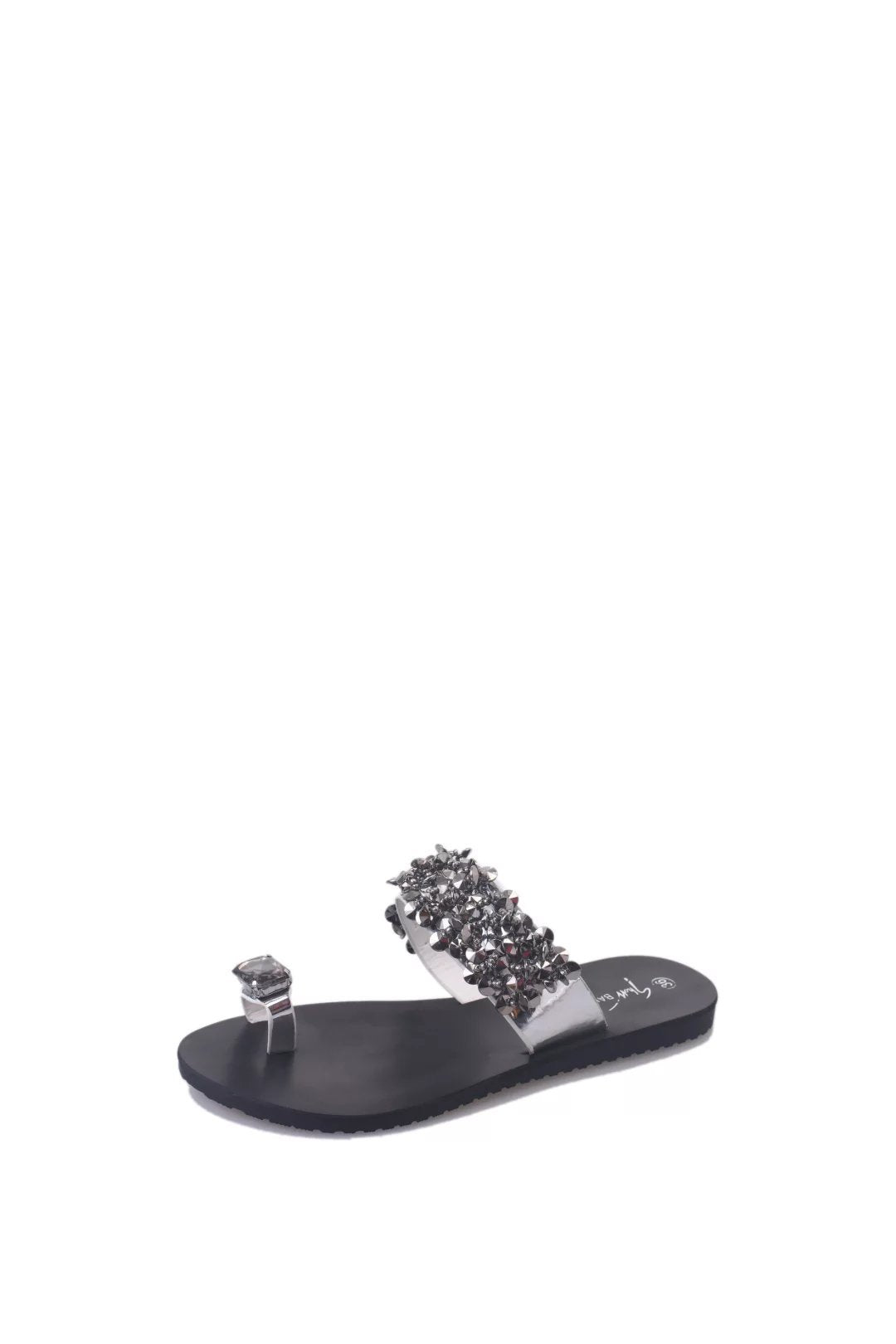 Dame åbne sandaler med glitrende dekorative sten og skridsikker sål Stilla