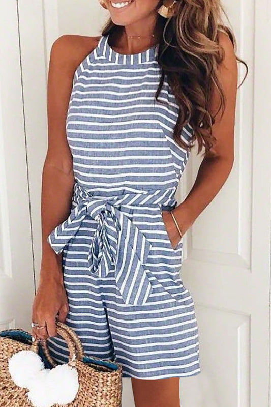 Damer Casual Jumpsuit med bælte og lommer Stilla