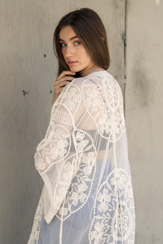 Stilla | Mesh Cotton Lace Kimono