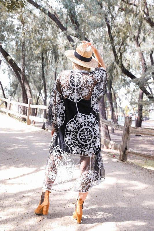 Stilla | Mesh Cotton Lace Kimono